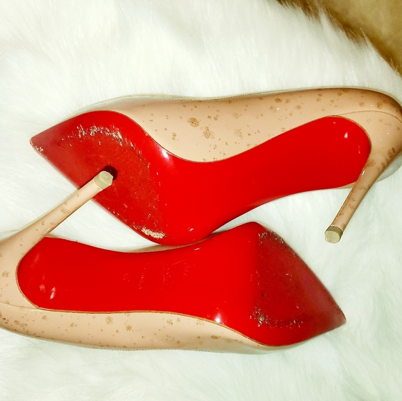 Authentic Christian Louboutin "Red Bottom" Beige - Picture 3 of 6
